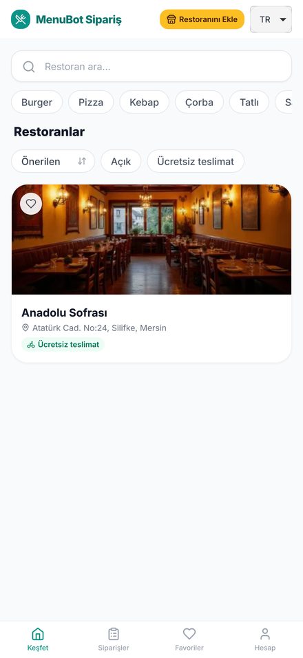 MenuBot Order restaurant discovery (demo data)